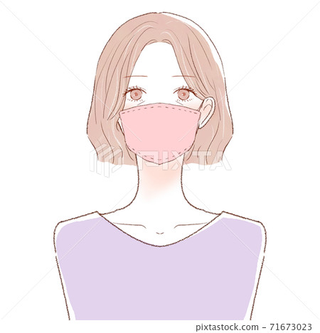 Middle-aged woman wearing a cloth mask 71673023