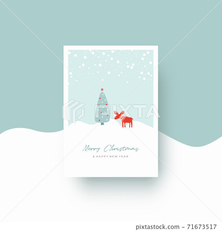 Merry christmas new year card 71673517
