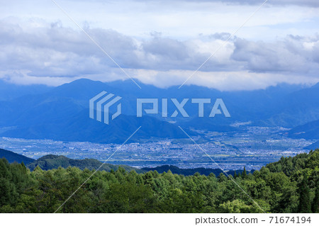 從十勝高原看的長野市容 從十勝高原看的長野市容 71674194