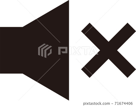 [Vector icon / pictogram material] Volume mark / speaker illustration Mute 71674406