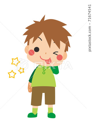 一個可愛的小男孩，調皮好調 71674541