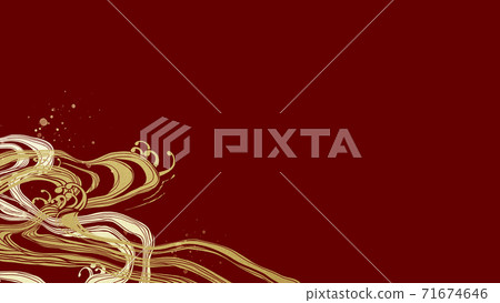 Japanese-style background that expresses waves-There are multiple variations 71674646