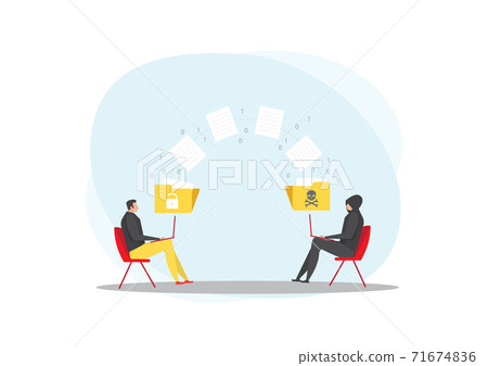 man unlock data with  hacker steal data and personal information concept vector man unlock data with  hacker steal data and personal information concept vector 71674836
