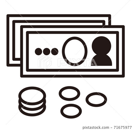 Money simple icon / black and white Money simple icon / black and white 71675977