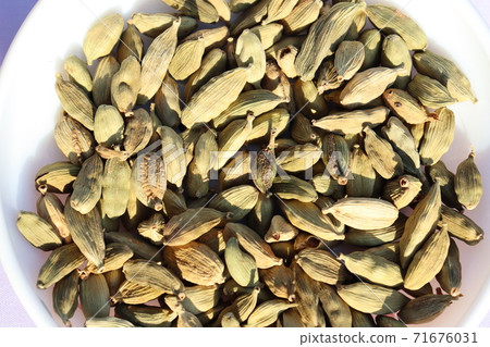 healthy and spicy Green Cardamom stock healthy and spicy Green Cardamom stock 71676031