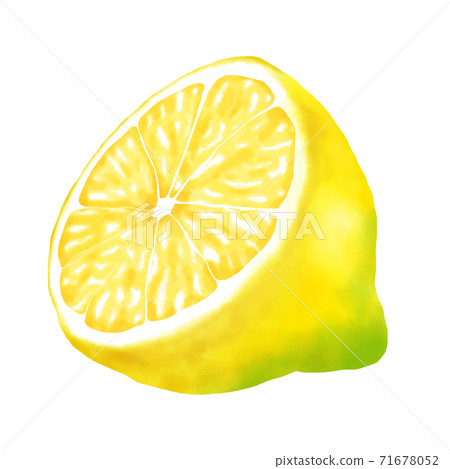 水彩插圖檸檬一半 71678052