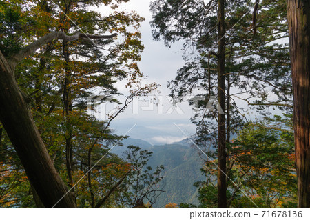 Sea of clouds seen from Atago Shrine (Mt. Atago, Kyoto in November) 71678136
