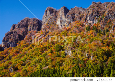 群馬縣 取材於妙木山 妙木山全景公園 有秋葉 卡米格山山 照片素材 圖片 圖庫