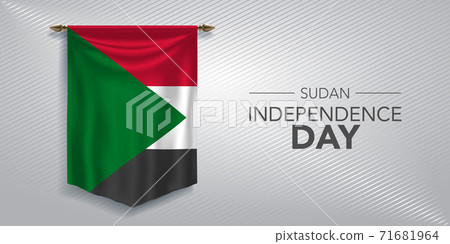 Sudan independence day greeting card, banner, vector illustration 71681964