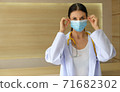 Female doctor wearing a mask 71682302