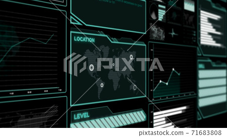 Futuristic user interface dashboard for big data analytic in information chart 71683808