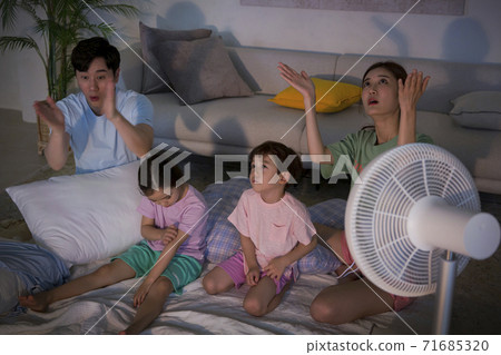 Concept of friendly family, happy family enjoying summer vacation at home 125 Concept of friendly family, happy family enjoying summer vacation at home 125 71685320