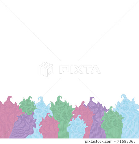 Colored muffin pattern for cards, invitation, menu 71685363