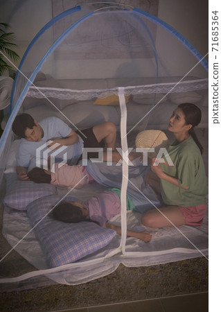 Concept of friendly family, happy family enjoying summer vacation at home 155 Concept of friendly family, happy family enjoying summer vacation at home 155 71685364