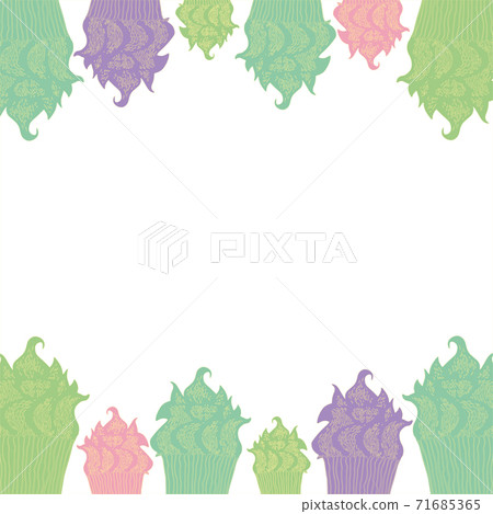 Colored muffin pattern for cards, invitation, menu Colored muffin pattern for cards, invitation, menu 71685365