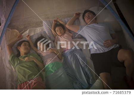 Concept of friendly family, happy family enjoying summer vacation at home 164 Concept of friendly family, happy family enjoying summer vacation at home 164 71685379