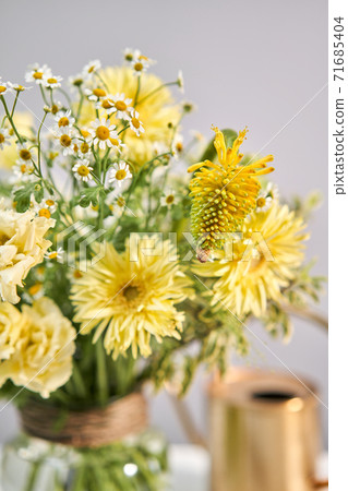 Bouquet 010, Finished flower arrangement in a vase for home. Flowers bunch, set for home. Fresh cut flowers for decoration home. European floral shop. Delivery fresh cut flower. 71685404