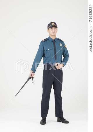 Asian male and female two police officers 059 Asian male and female two police officers 059 71686224