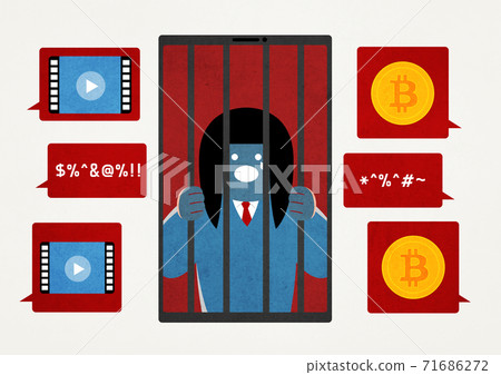 Online predator concept, cyber criminals illustration 006 Online predator concept, cyber criminals illustration 006 71686272