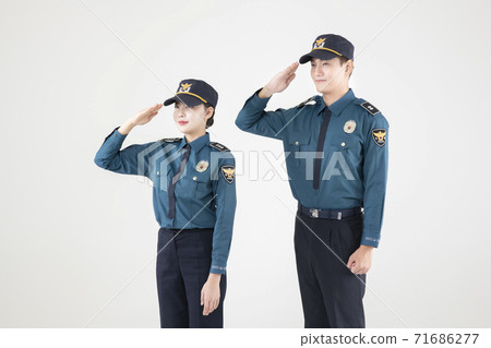 Asian male and female two police officers 084 71686277