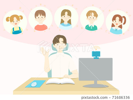 Online education concept in flat style... - Stock Illustration ...