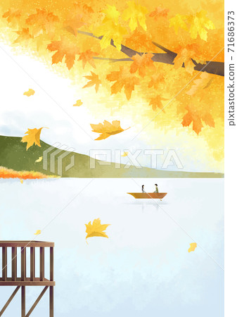 Beautiful autumn landscape in park illustration 007 Beautiful autumn landscape in park illustration 007 71686373