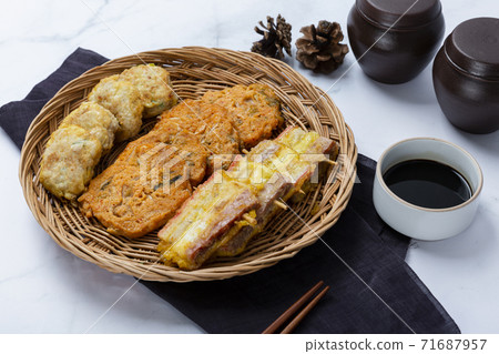 Different foods ingredients of Korean Thanksgiving day 090 71687957