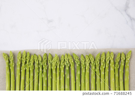 Close up of fresh green asparagus 125 71688245