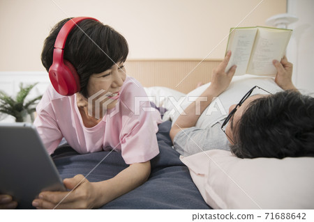 Happiness people lifestyle, Asian senior couple 061 71688642