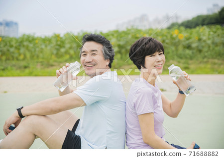 Happiness people lifestyle, Asian senior couple 159 71688882