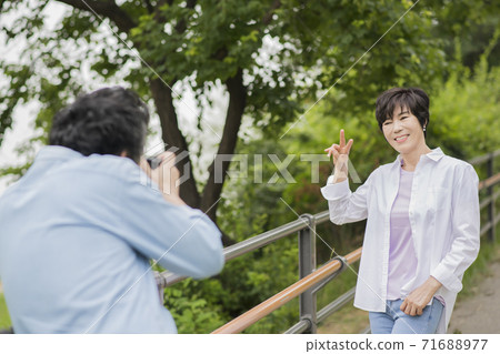 Happiness people lifestyle, Asian senior couple 194 71688977