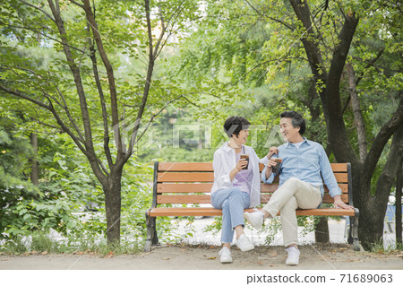 Happiness people lifestyle, Asian senior couple 230 71689063
