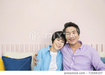 Happiness people lifestyle, Asian senior couple 248 71689107
