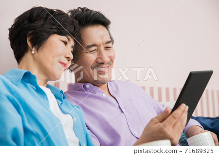 Happiness people lifestyle, Asian senior couple 341 Happiness people lifestyle, Asian senior couple 341 71689325