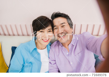 Happiness people lifestyle, Asian senior couple 362 Happiness people lifestyle, Asian senior couple 362 71689378