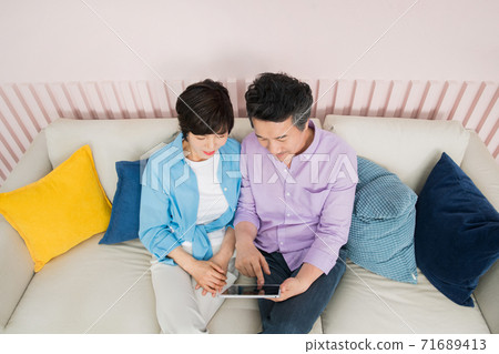 Happiness people lifestyle, Asian senior couple 375 71689413