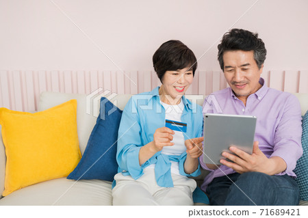 Happiness people lifestyle, Asian senior couple 379 71689421