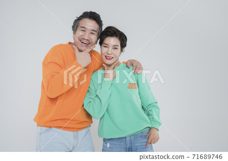 Happiness people lifestyle, Asian senior couple 514 71689746