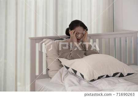 female disease concept, middle aged woman feeling pain 021 71690263
