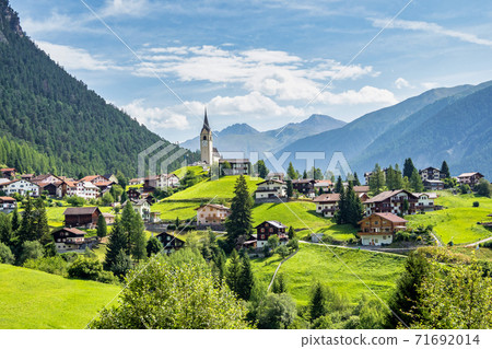 Beautiful Schmitten village at Albula pass in Grisons, Graubuenden, Switzerland Beautiful Schmitten village at Albula pass in Grisons, Graubuenden, Switzerland 71692014