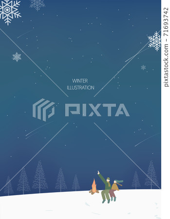 Snowy Winter Illustration Collection 05 71693742