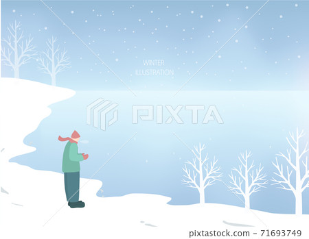 Collection of snowy winter illustrations 09 71693749