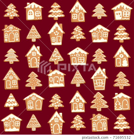 Christmas and New Year decorative vector seamless pattern. 71695532