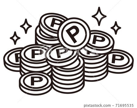 堆疊點硬幣(黑白) 堆疊點硬幣(黑白) 71695535