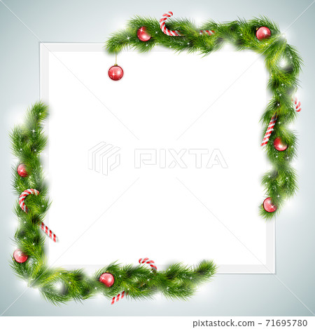 Blank Sheet of Paper With Christmas Attributes. - Stock Illustration ...