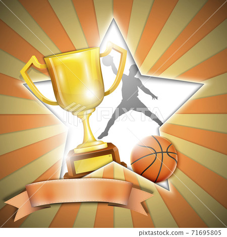 Basketball trophy cup vector illustration graphic design Stock