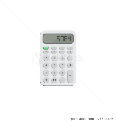 Digital electronic calculator with buttons flat vector illustration isolated. 71697586