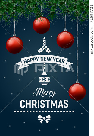 Merry Christmas vector poster, happy new year Merry Christmas vector poster, happy new year 71697721