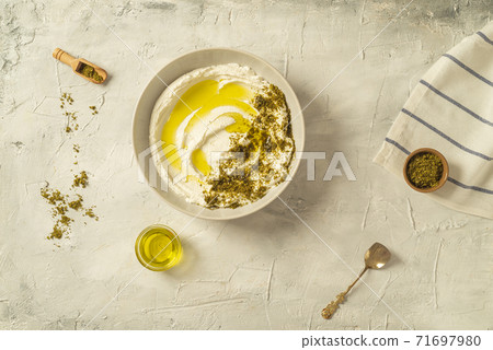 Popular middle eastern appetizer labneh  71697980