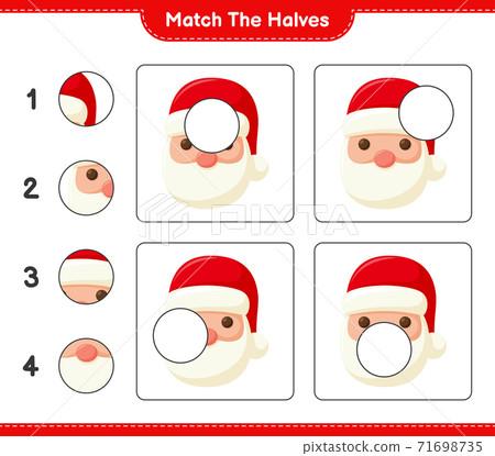 Match the halves. Match halves of Santa Claus.... - Stock Illustration ...